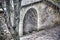 Old underpass in a brick wall in hdr