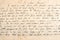 Old unreadable handwritten text Used paper texture background