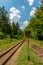 Old, unused railway tracks in the forest