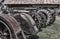 Old unused tractors in Cernat village, Transylvania, Romania. Old machines, old utensils. Hdr image