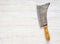 Old Used Meat Cleaver with Copy Space