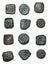 Old Used and Worn Copper Coins of India with Dark Patina