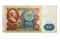 Old USSR money close-up on a white background, isolated banknotes.