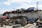 Old vehicles in an auto salvage yard