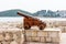 Old Venetian cannon in the old town of Korcula on the island of Korcula, Croatia