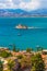 Old Venetian fortress Bourtzi in Nafplio, Greece