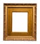 old very wide golden wooden picture frame isolated