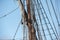 Old vessel sail ship detail