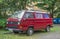 Old veteran popular Volkswagen Transporter T3 van parked