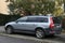 Old veteran Swedish metal grey executive 4x4 hatchback car Volvo parked 70 Cross Coutry