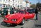 Old vetran retro vintage red American sports open top car Corvette