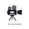 old video camera isolated icon. simple element illustration from electronic stuff fill concept icons. old video camera editable