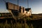 An old vikings boat staying on grass. Russia, Karelia