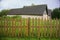 Old village house in the historical territory of the Northern Russian countryside. wooden fence.