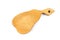 Old village kitchen chopping Board in the shape of a pear for food, isolated on a white background. Items for cooking