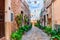 Old village Valldemossa with beautiful alley on Majorca, Spain
