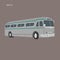 Old vintage american bus vector illustration. Retro passenger vehicle