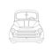 old vintage american car, vector illustration, lining view