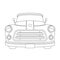 Old vintage american car, vector illustration, liningont view