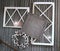 Old Vintage Antique windows with tin crown and cross ceiling tile