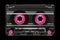 Old vintage audio cassette isolated on black background. Retro analog hifi music concept
