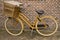 Old vintage bicycle with basket