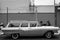 Old vintage blue Country Sedan in Williamsburg, Brooklyn, New York City