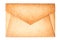 Old vintage burned envelope letter isolated on a white background