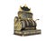 Old vintage cash register 3d render on white background