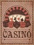 Old vintage casino invitation card