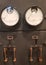 Old Vintage copper electrical switches and Ampere Gauges