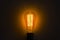 Old vintage edison bulb in the dark