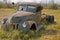 Old vintage farm ranch pickup truck pasture rusted jalopy