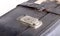 Old vintage hard suitcase with latch lock