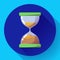 Old vintage hourglass icon flat vector - time symbol