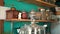 Old vintage kitchen shelves with seasonings