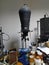 Old vintage Krokus photo darkroom magnifier and chemistry bottles
