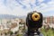 Old Vintage looking Monocular telescope for sightseeing and view of Santiago, Chile