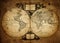 Old vintage map. Pirate and nautical theme grunge background.