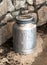 Old vintage metal milk churn or can