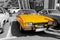 Old vintage orange Ford - selective color isolation