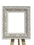 Old vintage ornate white picture frame with pattern isolated