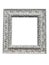 Old vintage ornate white picture frame with pattern isolated