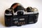old vintage Pentax photo film camera and lens