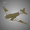 Old vintage piston engine airliner. Legendary retro aircraft vector illustration