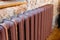 Old vintage radiator close up