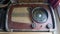 Old Vintage Radio Receiver. Antique Old Brown Radio  Soviet Receiver