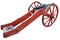 old vintage red gunpowder post-medieval artillery cannon