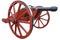 old vintage red gunpowder post-medieval artillery cannon