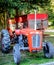 Old vintage red Tractor and trailer